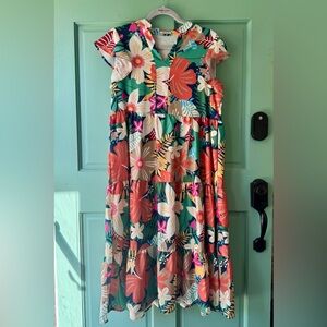 Floral Midi Dress - Multicolor